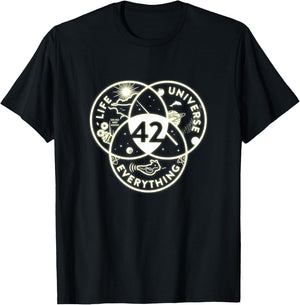 The Answer To Life The Universe And Everything 42 T-Shirt - T-Shirt | Black