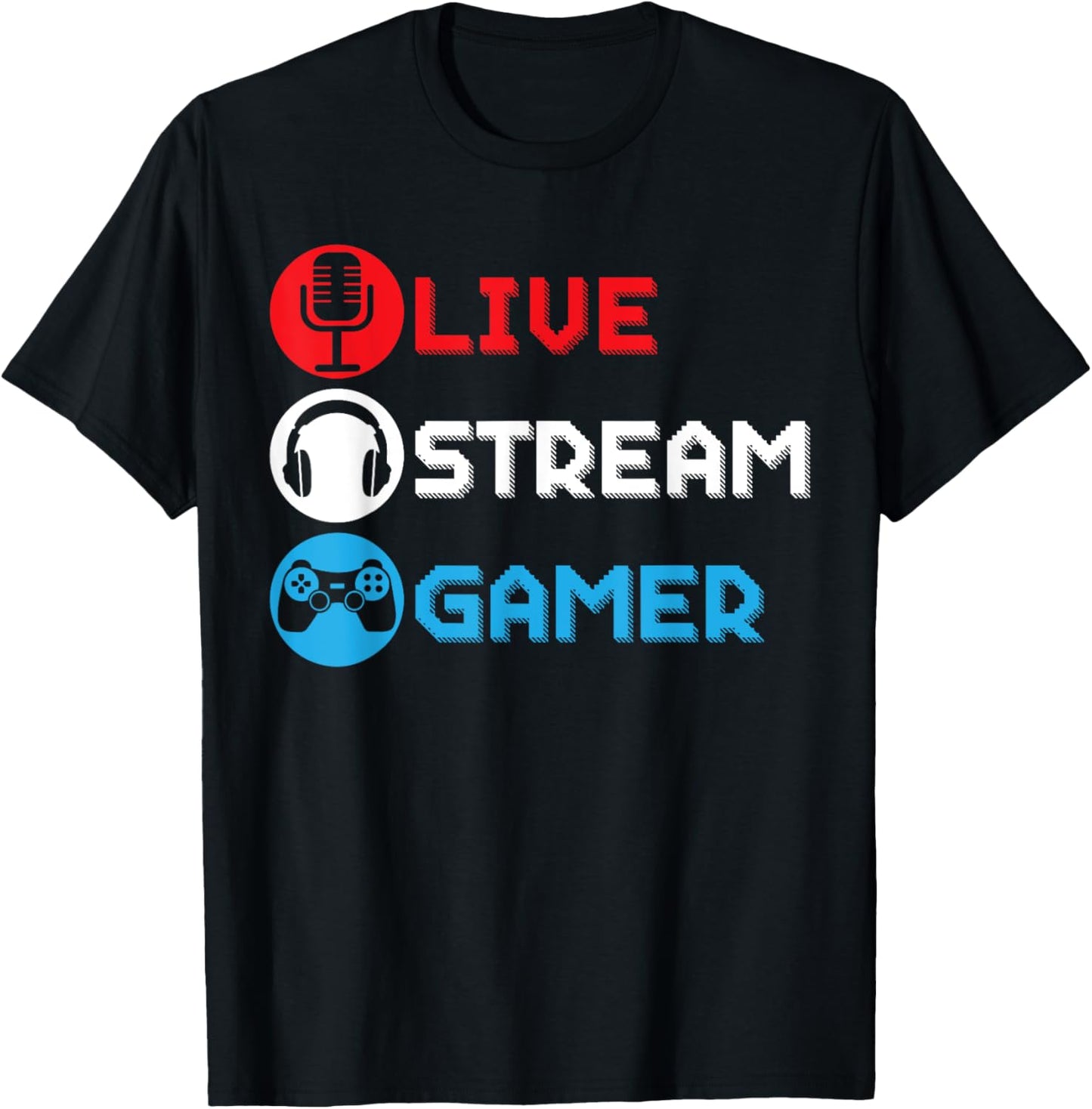Live Stream Gamer Livestreaming Video Game Online Streaming T-Shirt - T-Shirt | Black