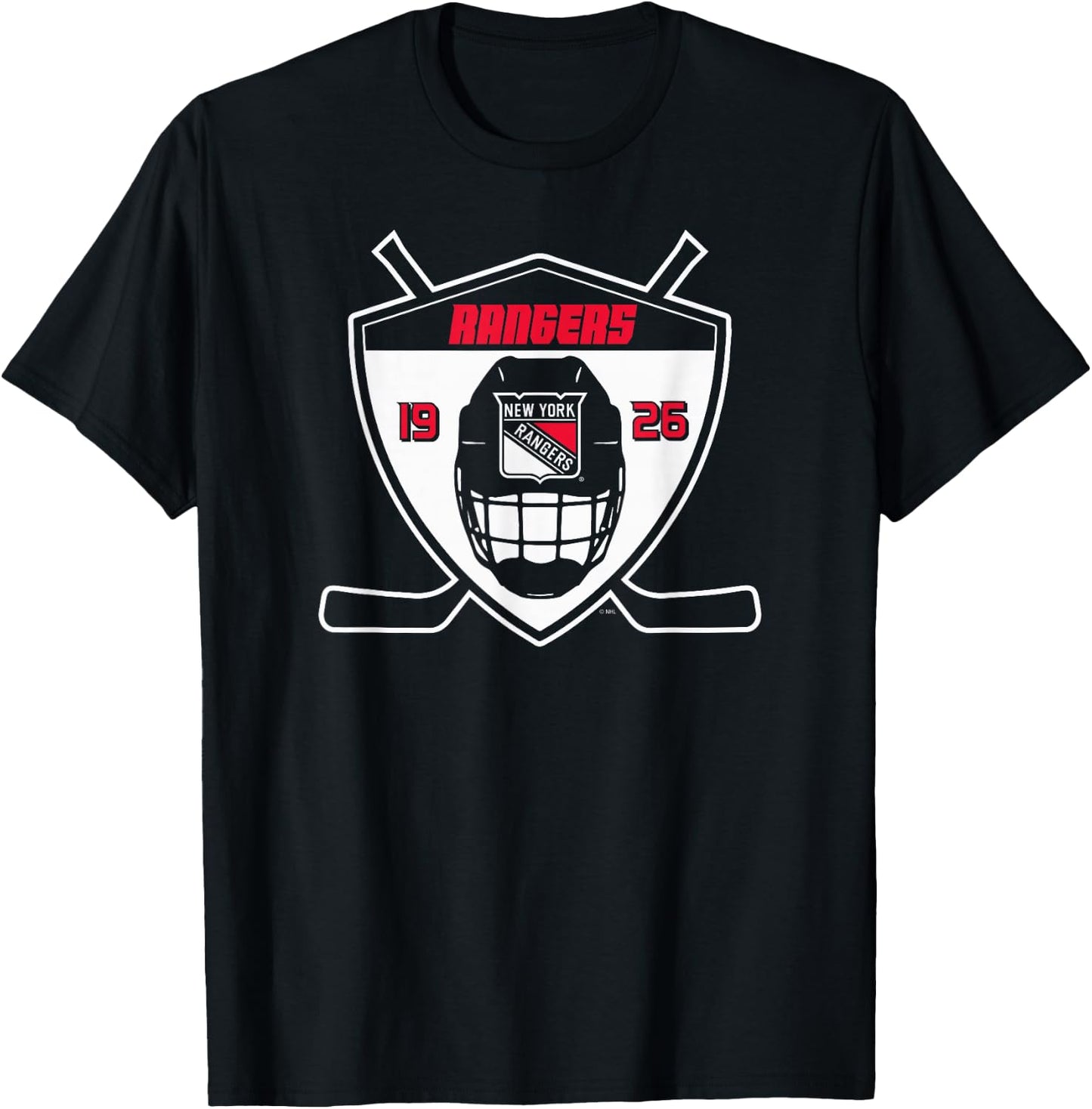 New York Rangers Shield Royal Officially Licensed T-Shirt - T-Shirt | Black