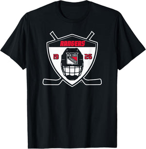New York Rangers Shield Royal Officially Licensed T-Shirt - T-Shirt | Black