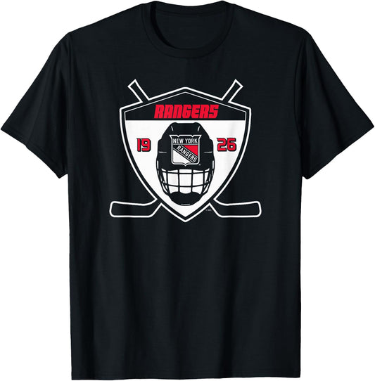 New York Rangers Shield Royal Officially Licensed T-Shirt - T-Shirt | Black