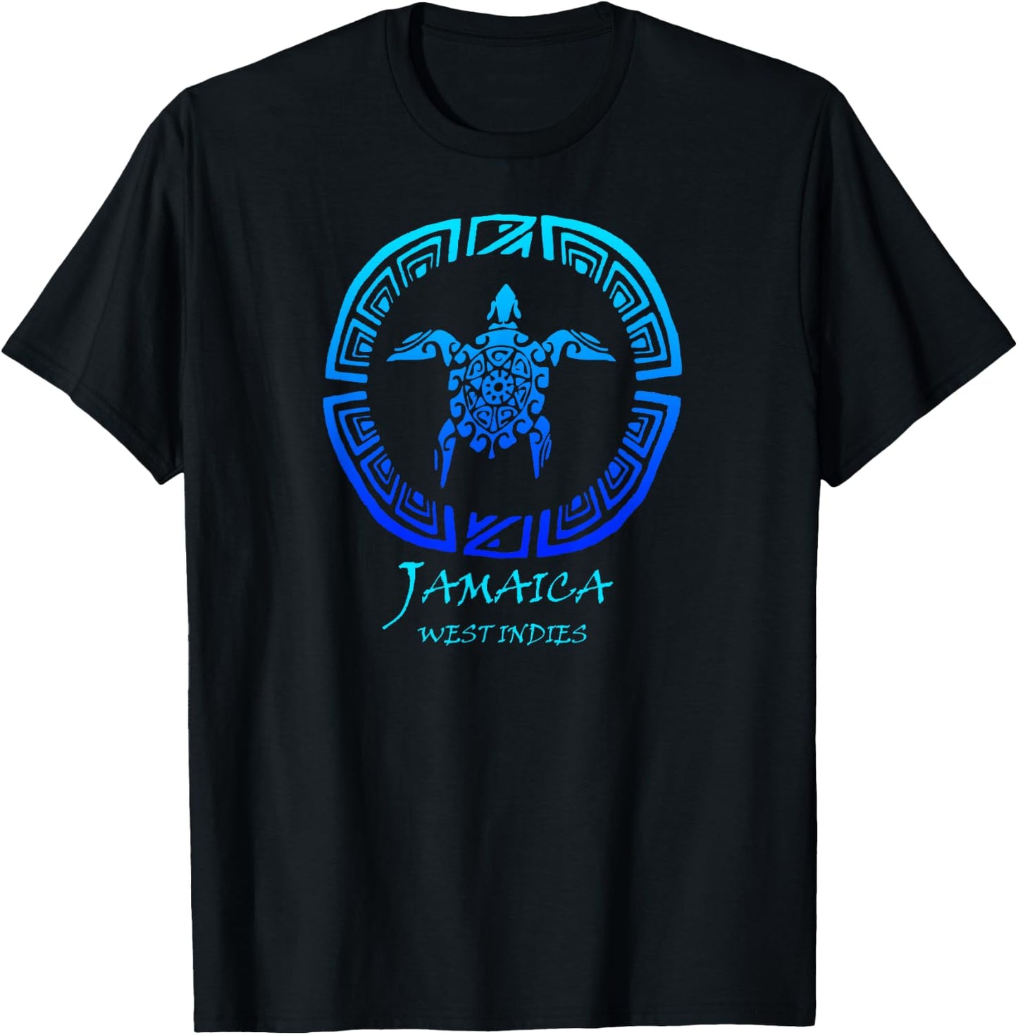 Jamaica, West Indies Vintage Retro Tribal Turtle Vacation T-Shirt - T-Shirt | Black