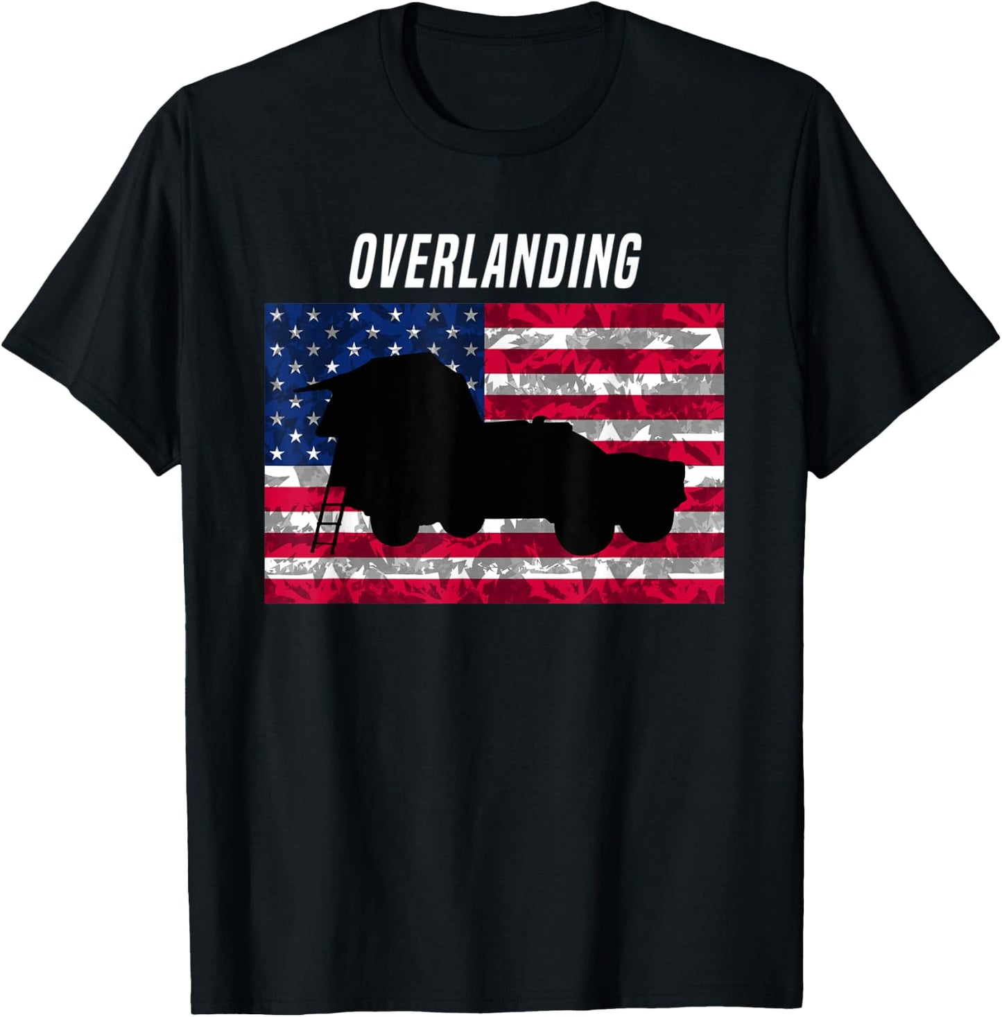 Overlanding American Flag t shirt Women Kids Men T-Shirt - T-Shirt | Black