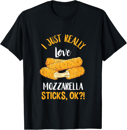 Mozzarella Sticks Cheese Stick First Mozzarella Sticks Lover T-Shirt - T-Shirt | Black