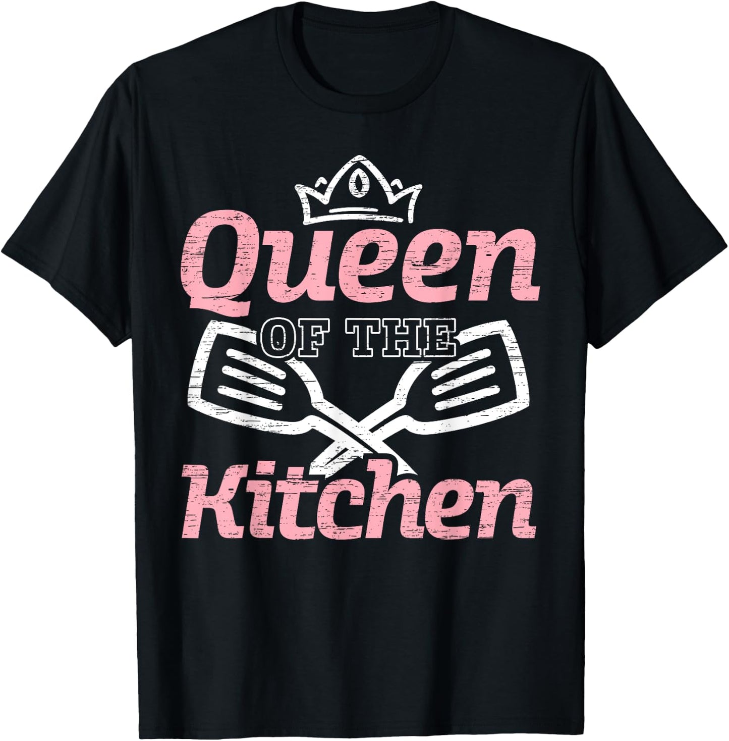 Queen Of The Kitchen Cooking Master Chef Hat Cook Culinary T-Shirt - T-Shirt | Black