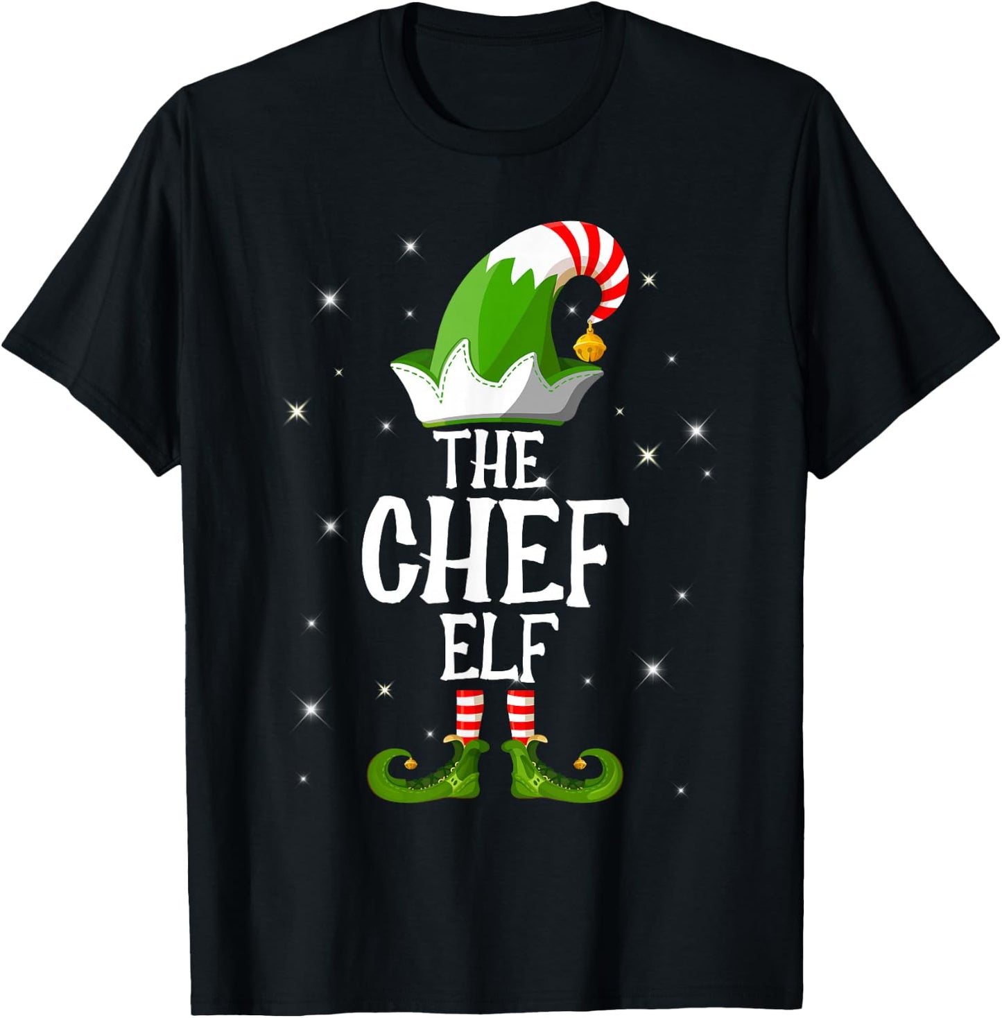 The Chef Elf Family Matching Group Christmas T-Shirt - T-Shirt | Black