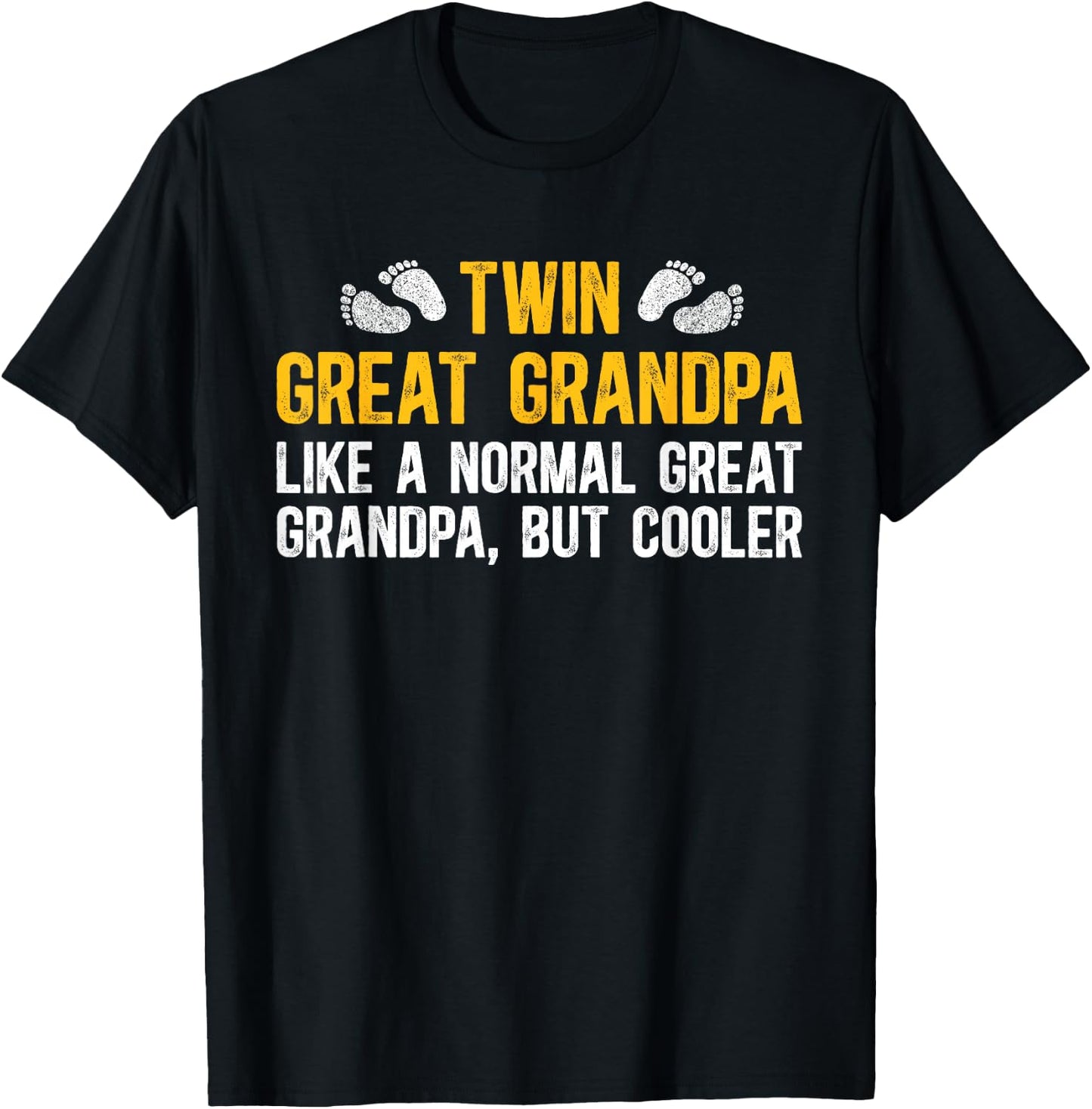 Twin Great Grandpa Of Twins Cool Twin Great Grandfather T-Shirt - T-Shirt | Black
