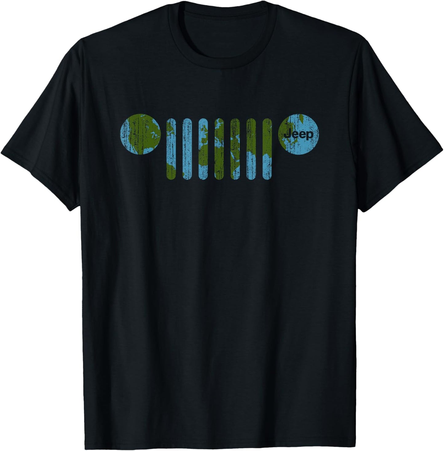 Jeep - There's Only One Earth, Jeep Grille T-Shirt - T-Shirt | Black