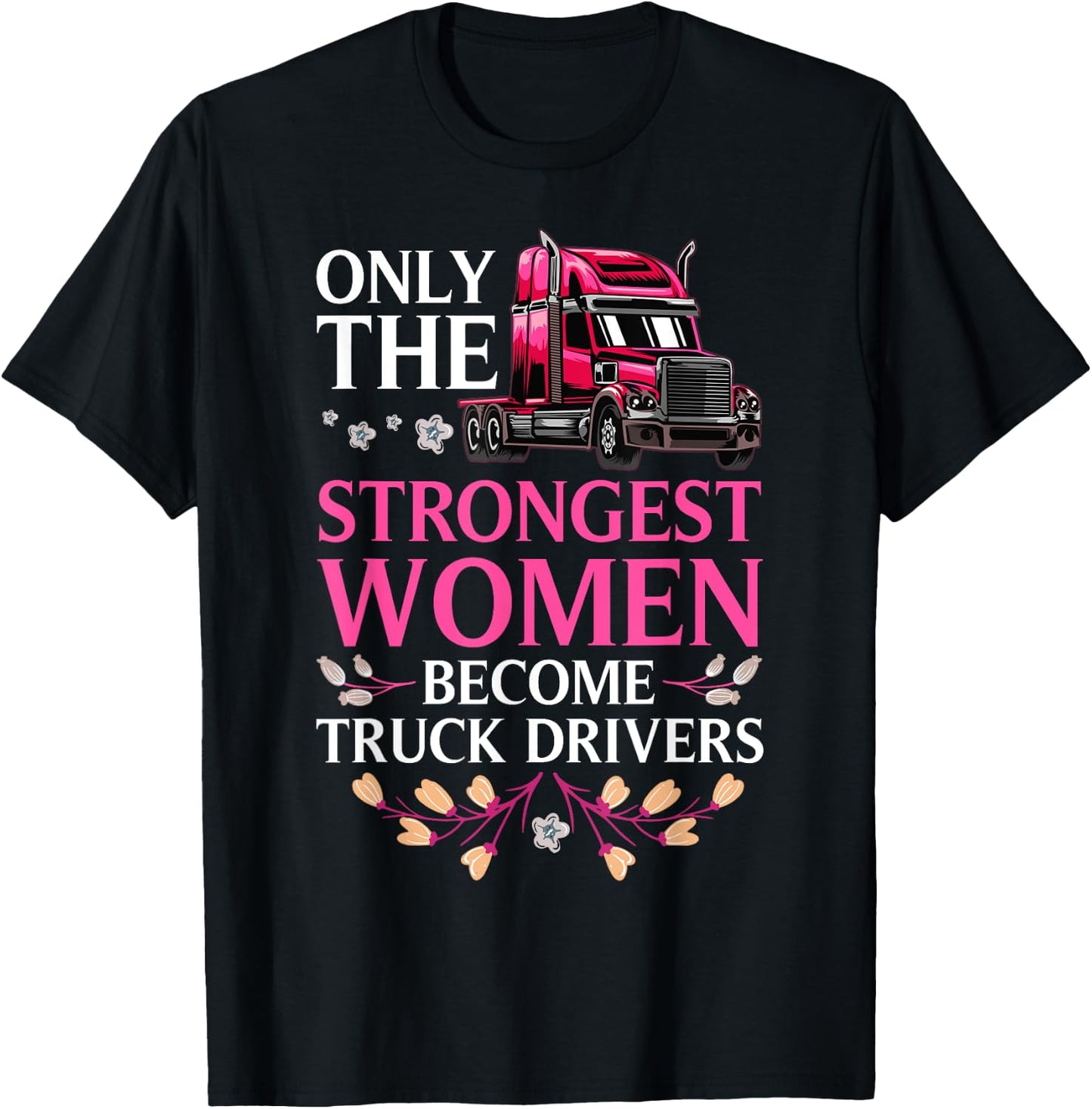 Funny Truck Driver Girls Lorry Cab Female Driving T-Shirt - T-Shirt | Black