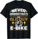 Never Underestimate an Old Guy On an E-Bike Electric Bicycle Small T-Shirt - T-Shirt | Black