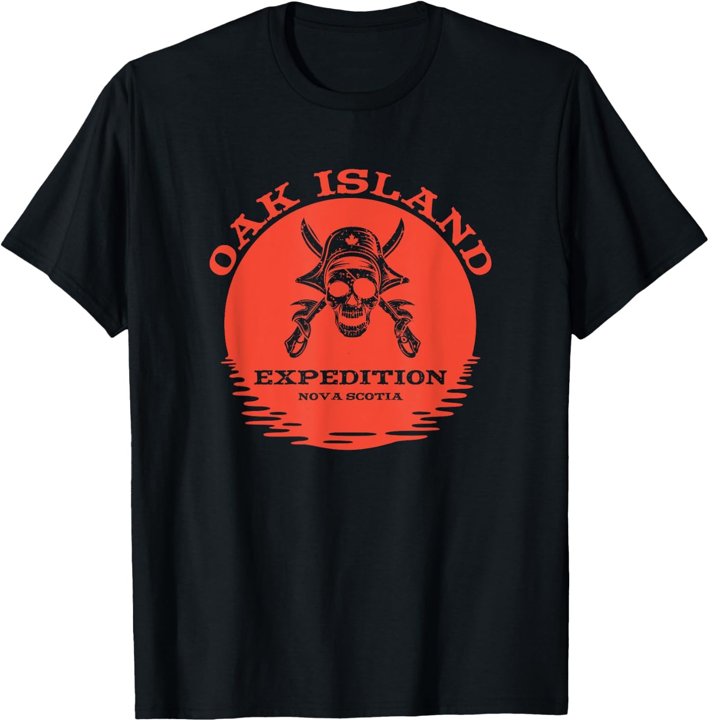 Oak Island Expedition Funny Vintage Canadian Pirate Treasure T-Shirt - T-Shirt | Black