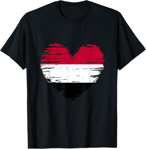 Yemen Heart Yemeni Flag Yemeni Pride T-Shirt - T-Shirt | Black