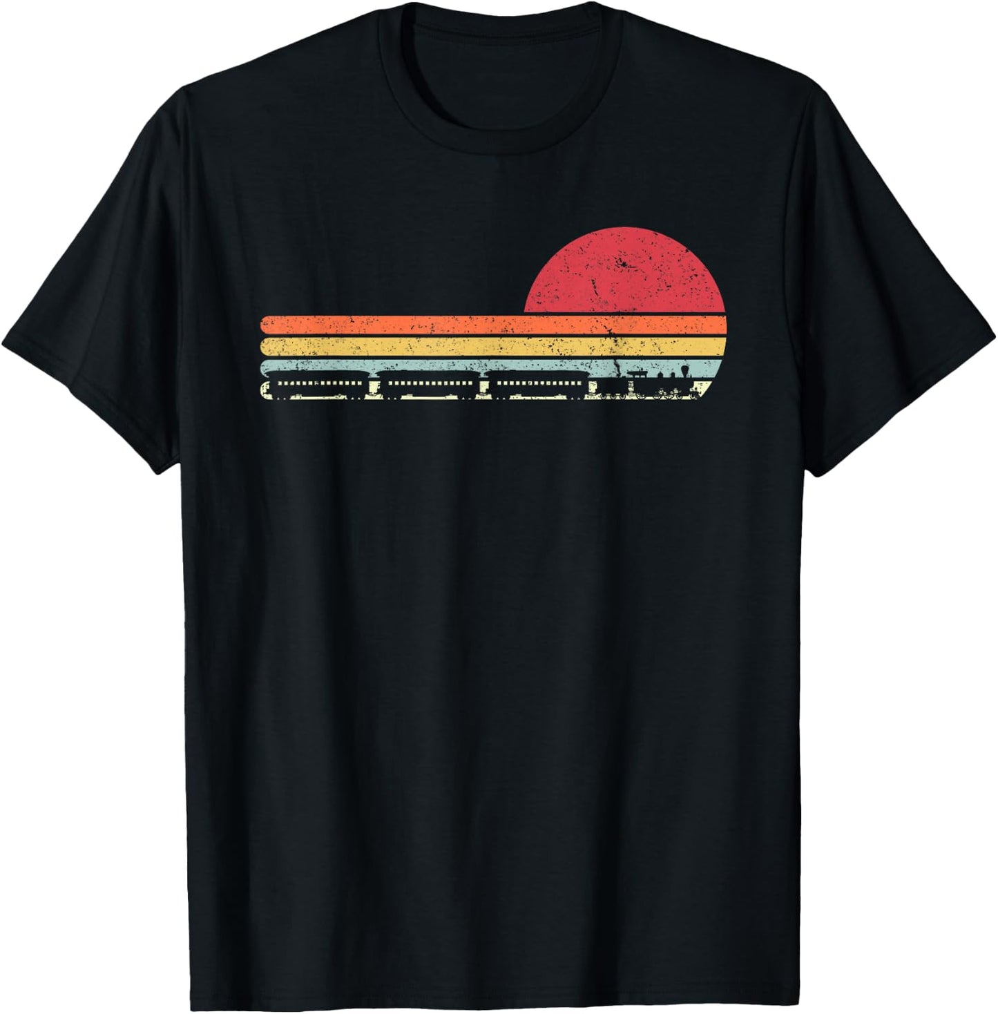 Train Shirt. Retro Style T-Shirt - T-Shirt | Black