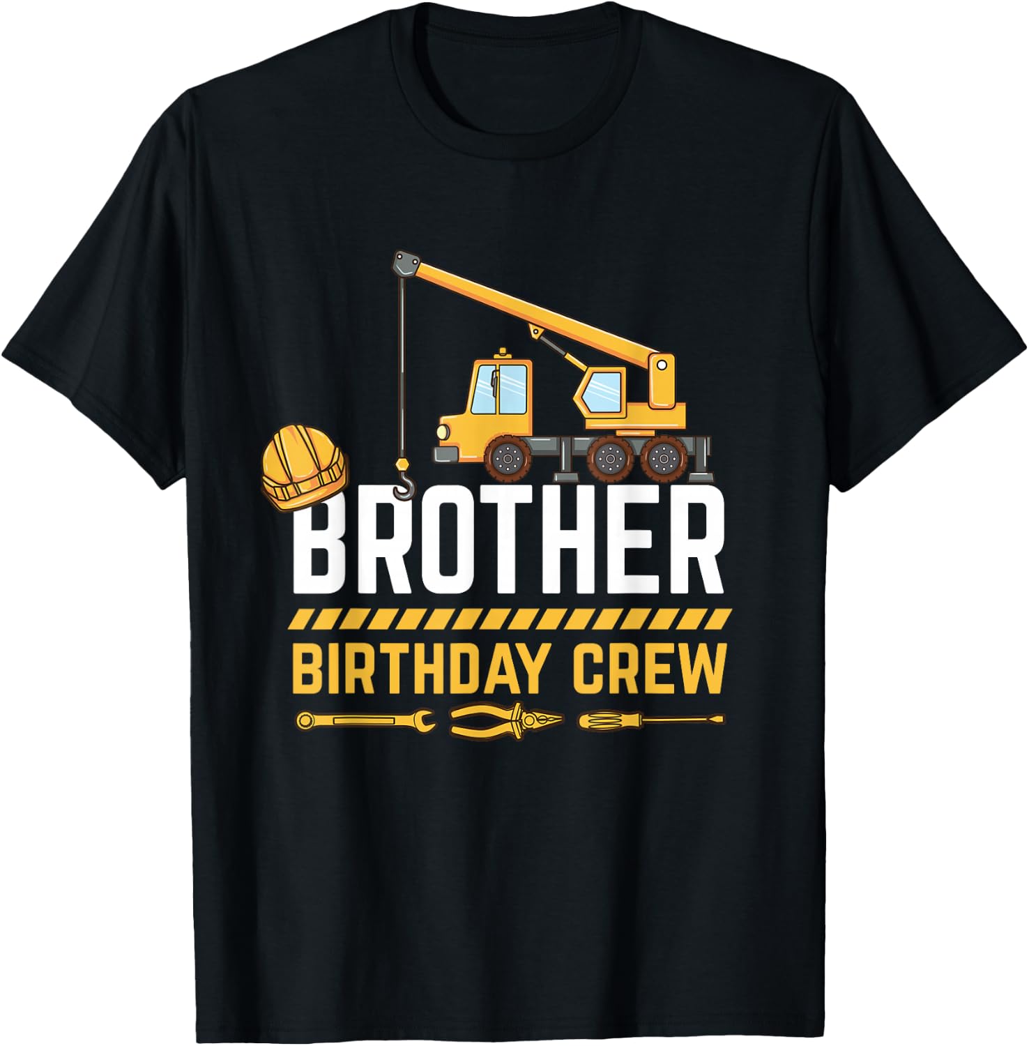 Brother Birthday Crew Construction T-Shirt - T-Shirt | Black