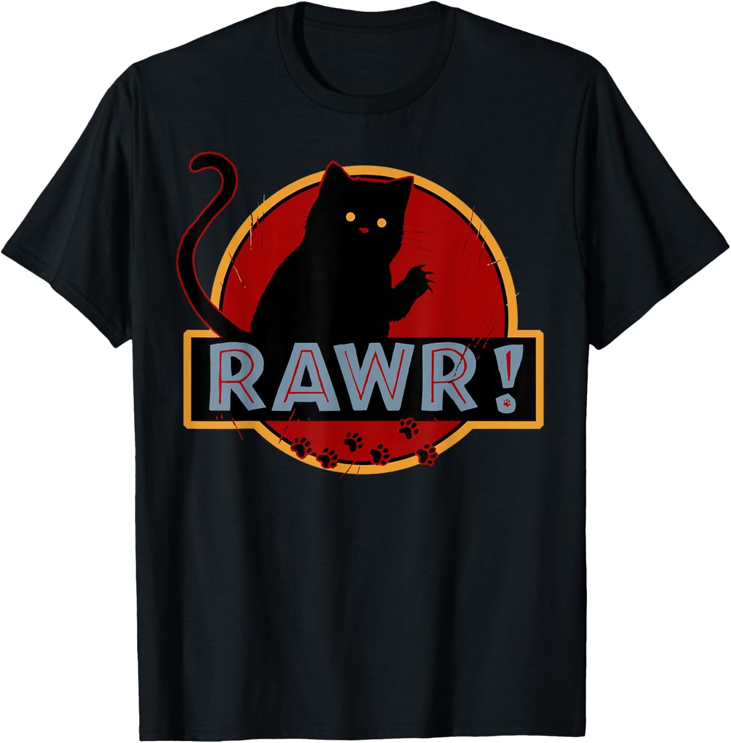 Funny Vintage Kitty Cat Lover Rawr Kitty Cat Vintage T-Shirt - T-Shirt | Black