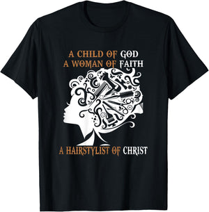 A Hairstylist Of Christ Women Hairdresser Hair Stylist Funny T-Shirt - T-Shirt | Black