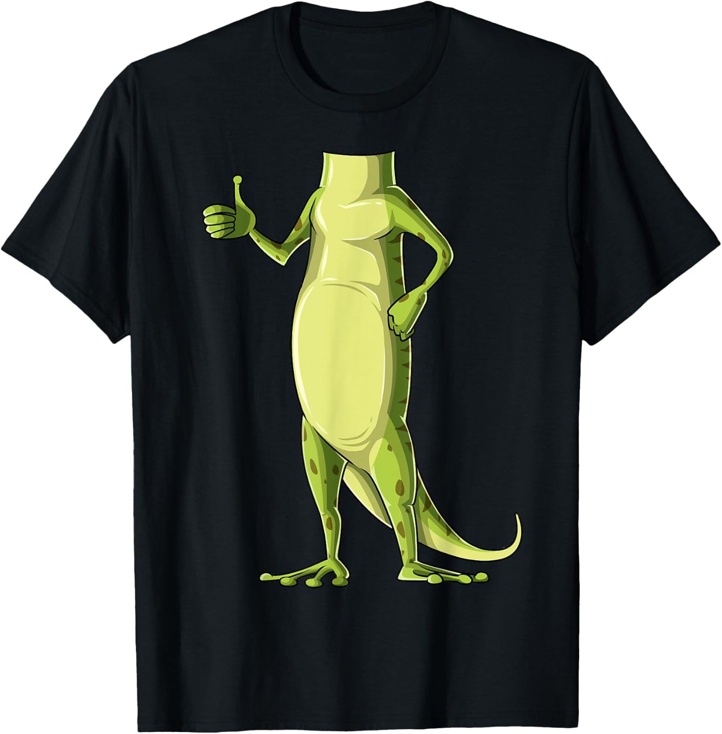 Easy Gecko Costume Gecko Body Headless Gecko Costume T-Shirt - T-Shirt | Black