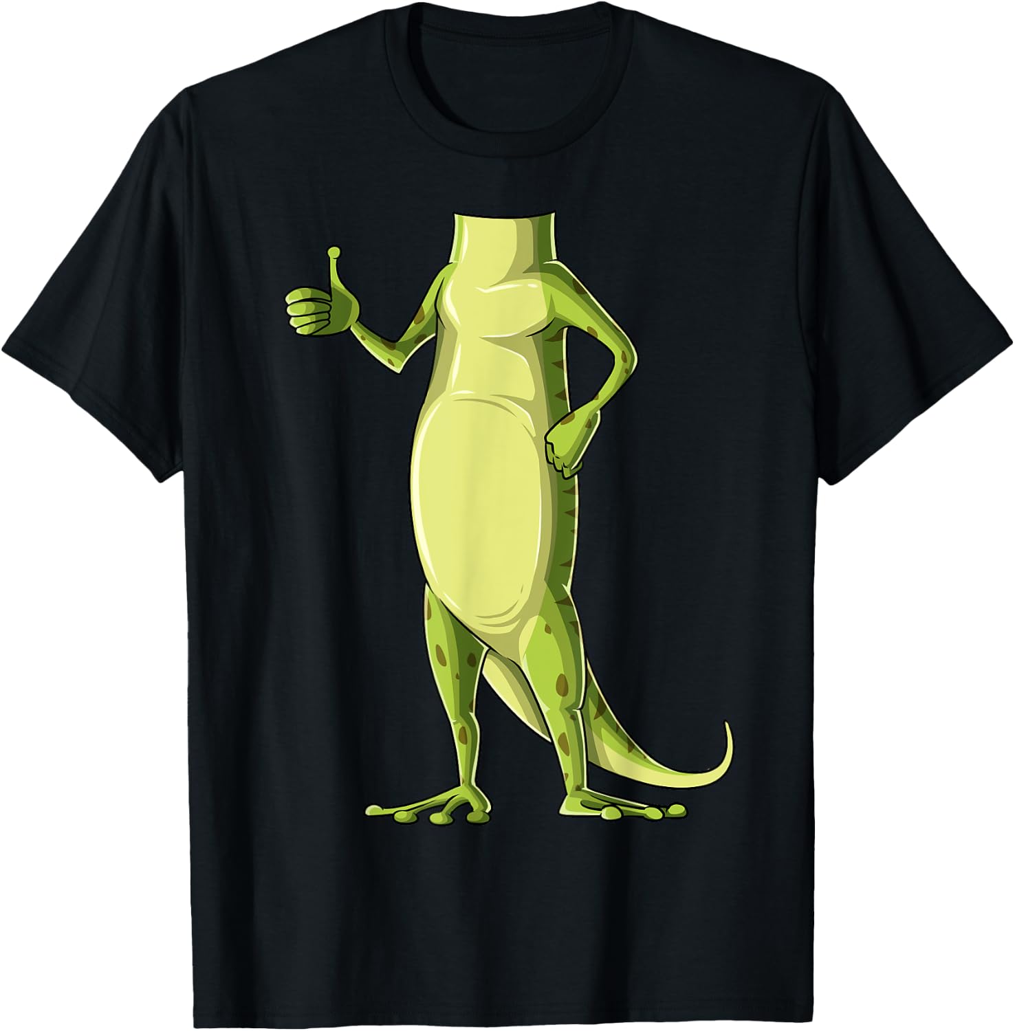 Easy Gecko Costume Gecko Body Headless Gecko Costume T-Shirt - T-Shirt | Black