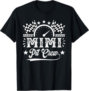 Mimi Pit Crew Race Car Birthday Family Matching T-Shirt - T-Shirt | Black
