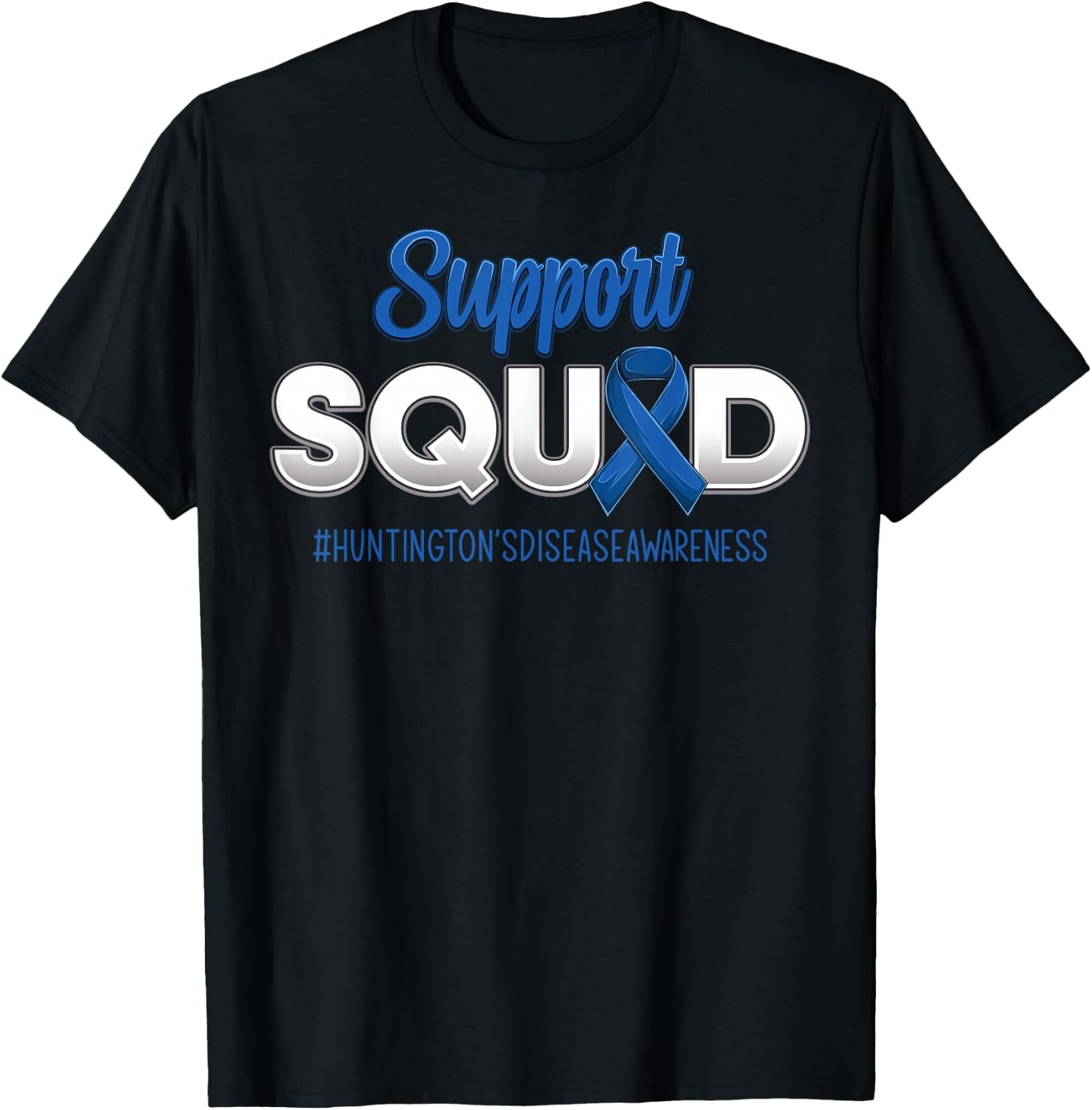 Support Squad Huntington's Disease Awareness Hope Men Women T-Shirt - T-Shirt | Black