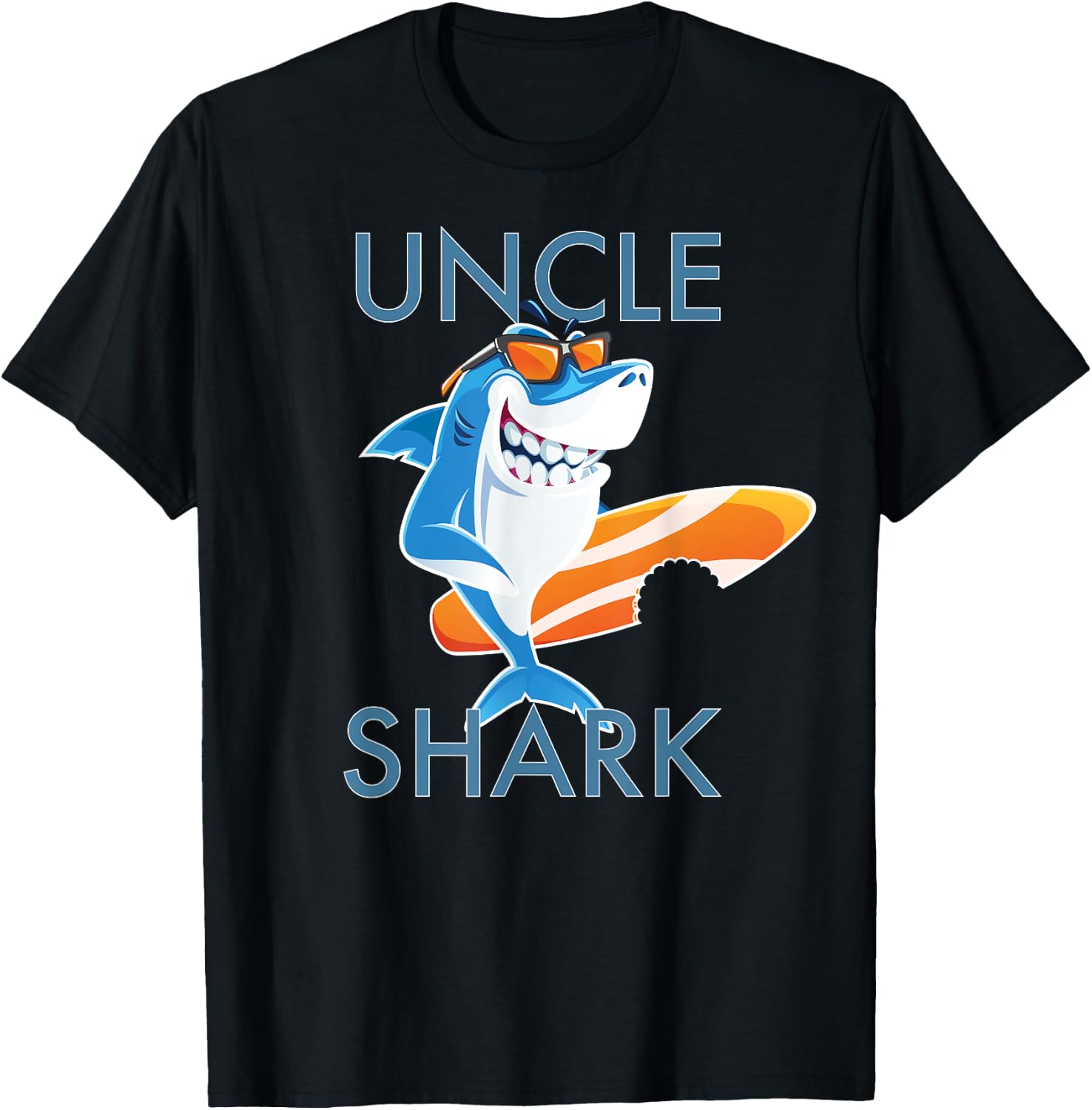 Cool Uncle Shark Family Matching Holidays T-Shirt - T-Shirt | Black