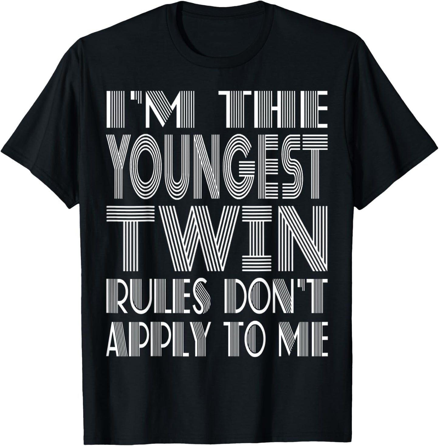 Youngest Twin Shirt Birthday Sibling Funny Twins Matching T-Shirt - T-Shirt | Black