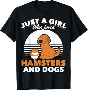 Just A Girl Who Loves Hamsters And Dogs Hamster Owners T-Shirt - T-Shirt | Black