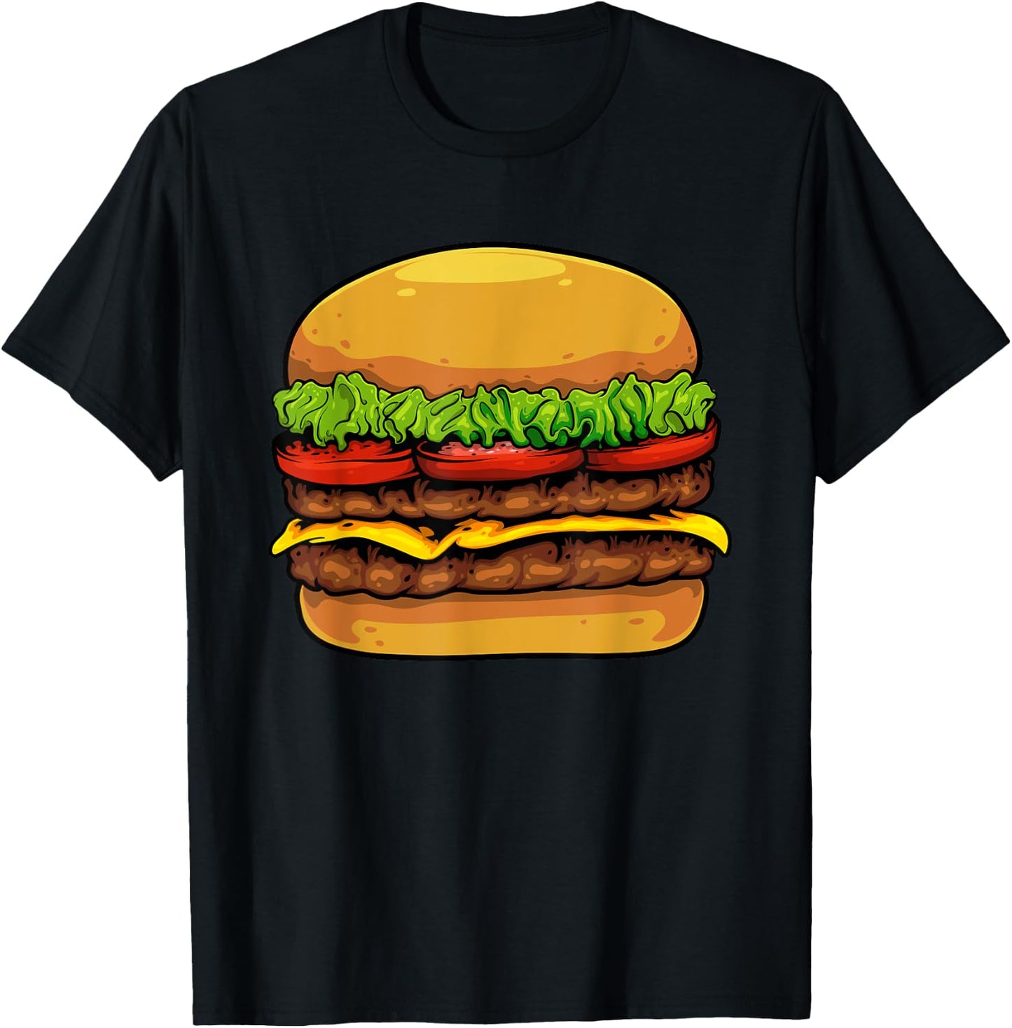 Funny Hamburger Art For Kids Men Women Cheeseburger Lover T-Shirt - T-Shirt | Black