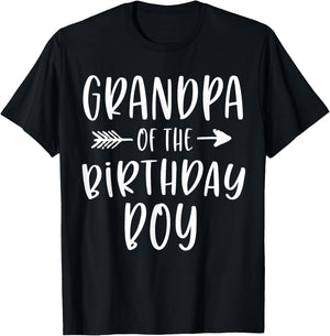 Grandpa of the Birthday Boy Papa and Grandson Bday Party T-Shirt - T-Shirt | Black