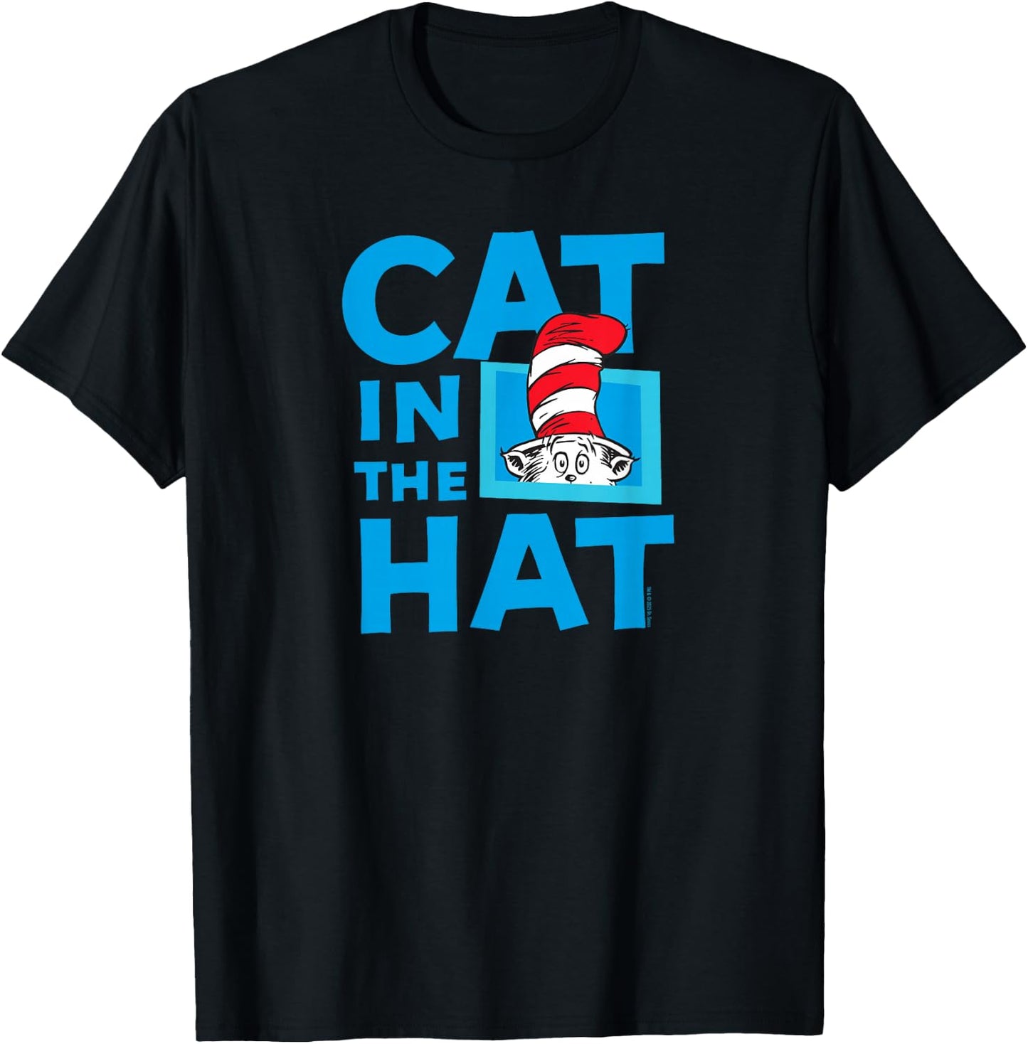 Dr. Seuss Cat in The Hat Logo Officially Licensed T-Shirt - T-Shirt | Black