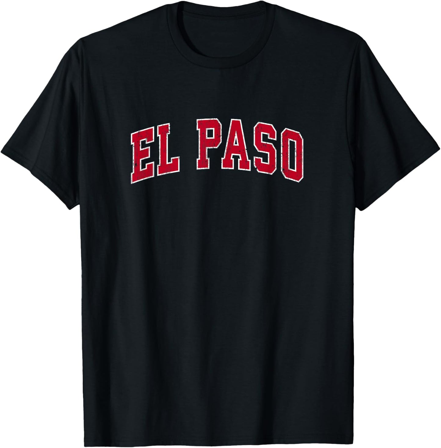 El Paso Texas TX Vintage Sports Design Red Design T-Shirt - T-Shirt | Black