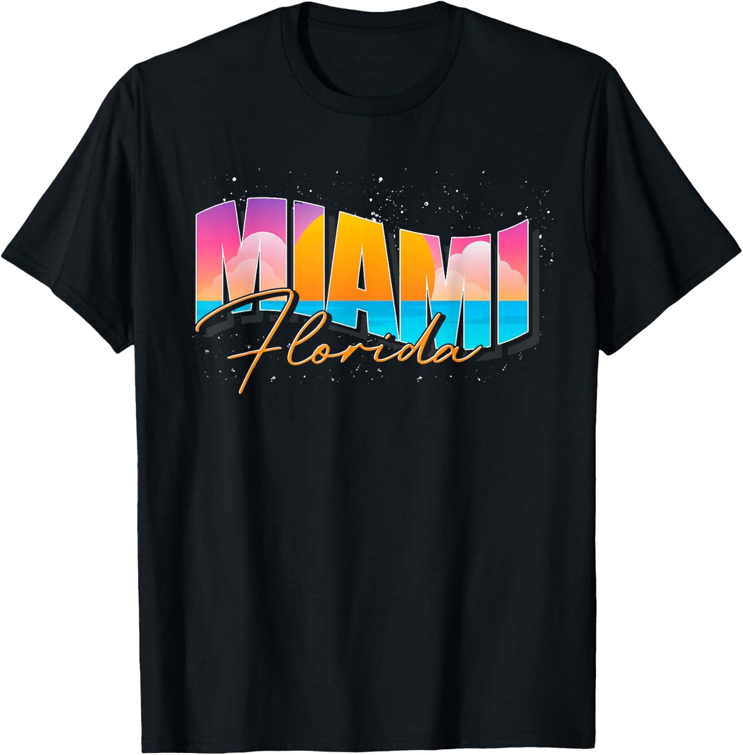 FL State Summer Vacation Tropical South Beach Miami Florida T-Shirt - T-Shirt | Black