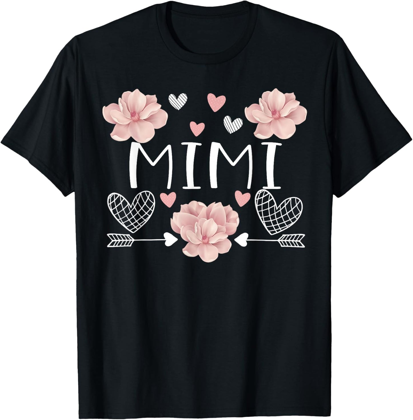 Mimi shirt Pink Flowers Mother's Day Mimi T-Shirt - T-Shirt | Black