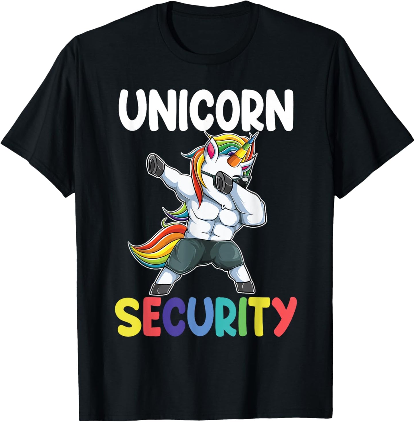 Unicorn Security Dad Mom Daughter Adult unicorn costume gift T-Shirt - T-Shirt | Black