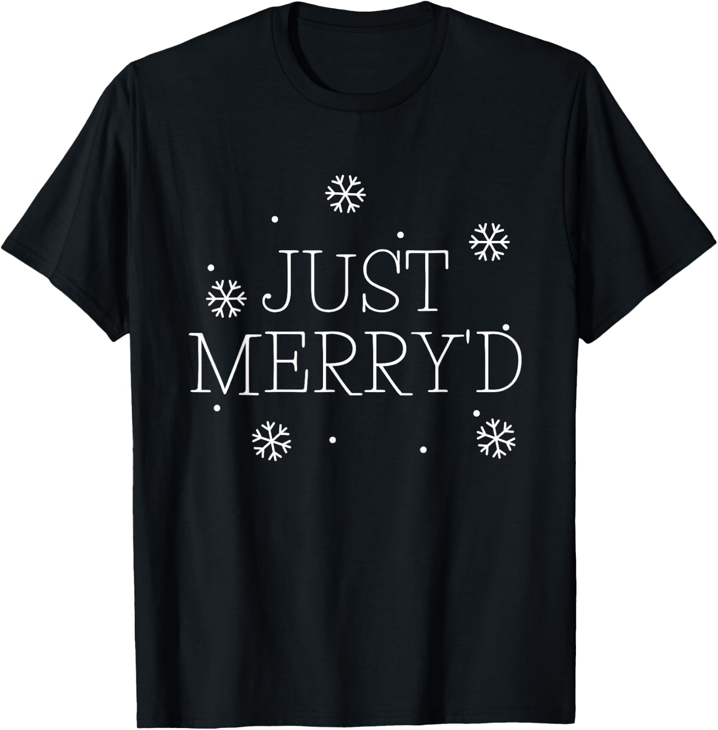 Just Merryd Wedding Married Christmas Gift Honeymoon T-Shirt - T-Shirt | Black