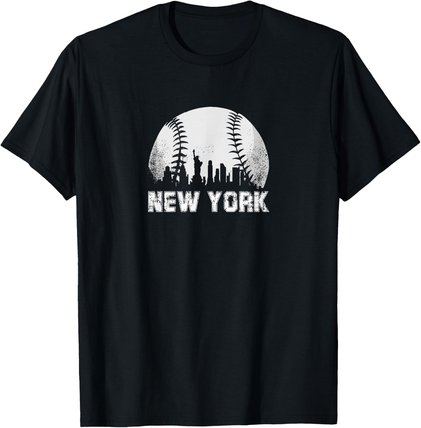 New York City Skyline Baseball Lover T-Shirt - T-Shirt | Black