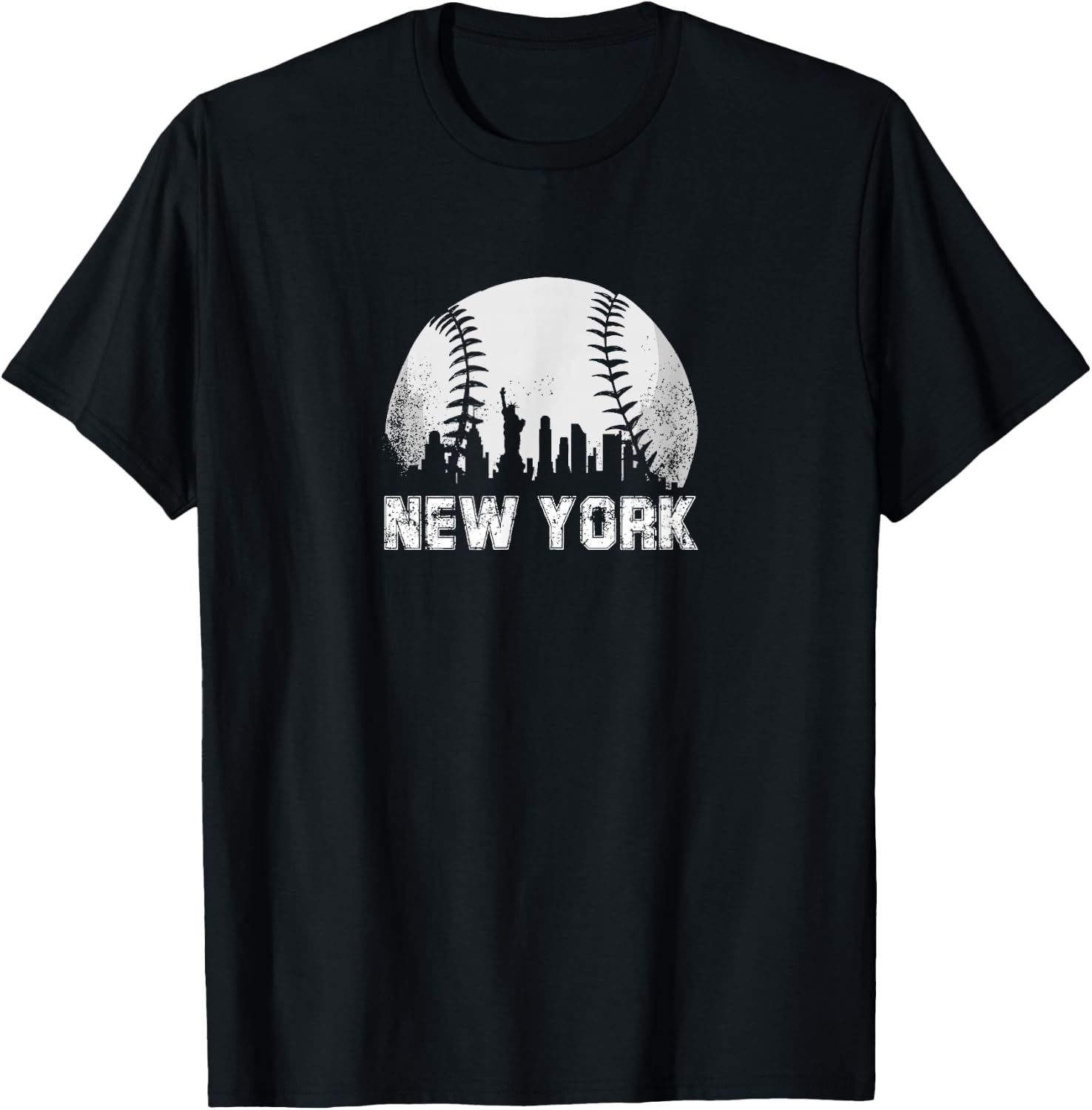 New York City Skyline Baseball Lover T-Shirt - T-Shirt | Black