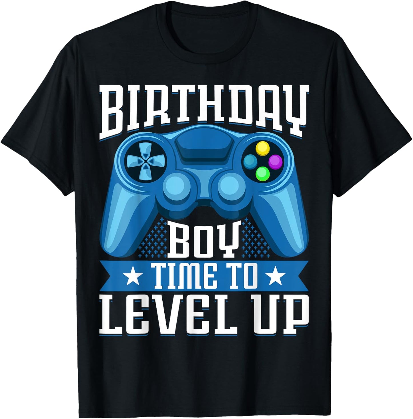 Birthday Boy Time to Level Up Video Game Birthday Gamer T-Shirt - T-Shirt | Black