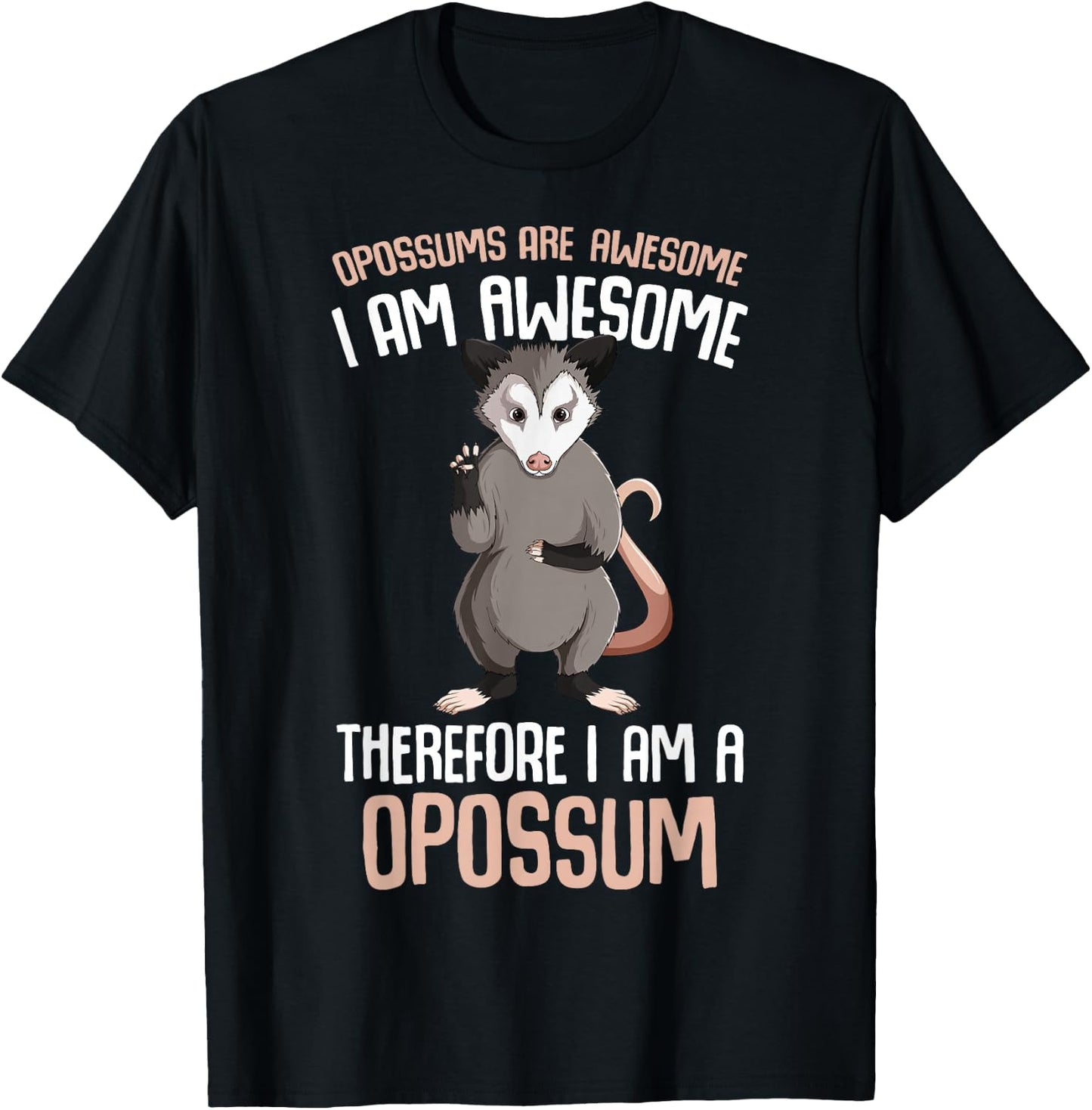 Opossums Are Awesome Possum Kids Girls Boys T-Shirt - T-Shirt | Black
