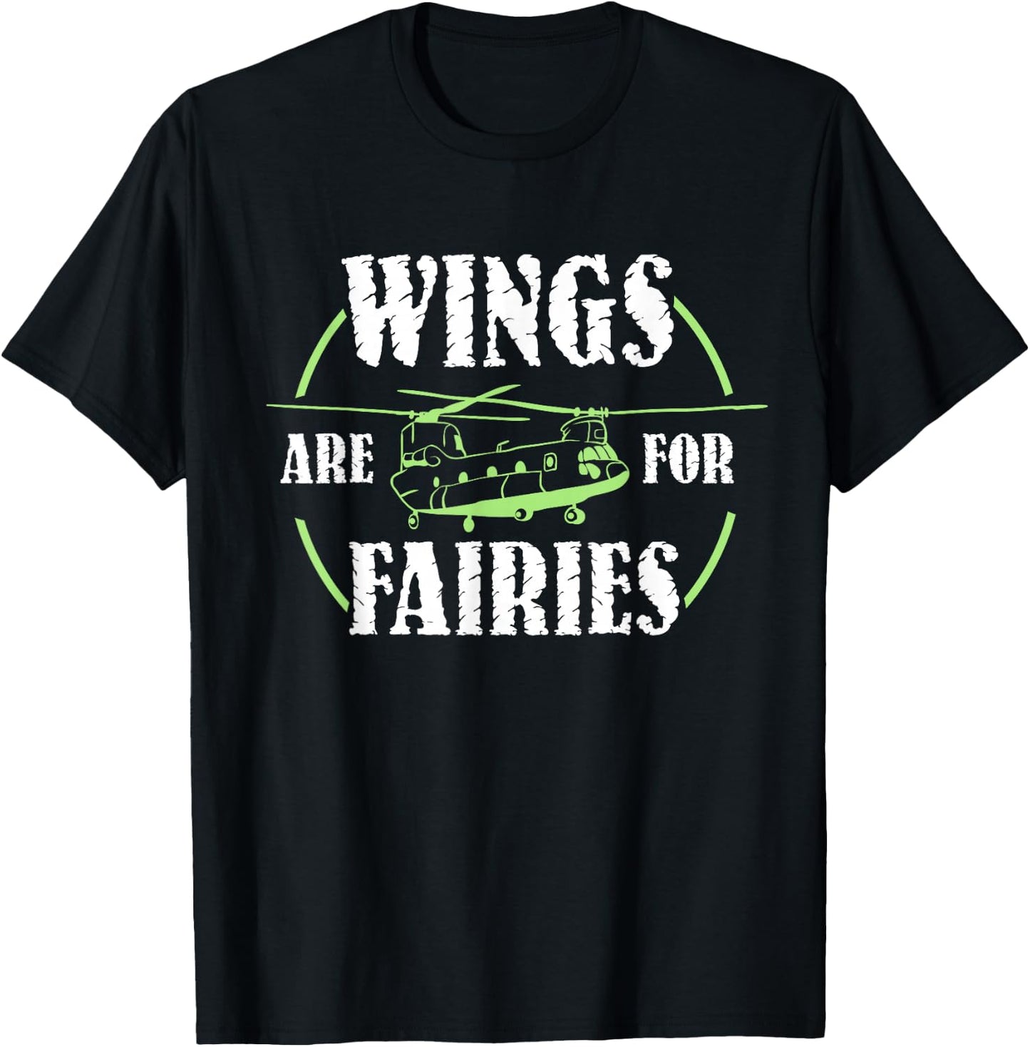 Chinook Pilot Helicopter Retro Fairies Military Gift T-Shirt - T-Shirt | Black