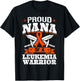 Proud Nana Of A Leukemia Warrior Grandma Awareness Ribbon T-Shirt - T-Shirt | Black