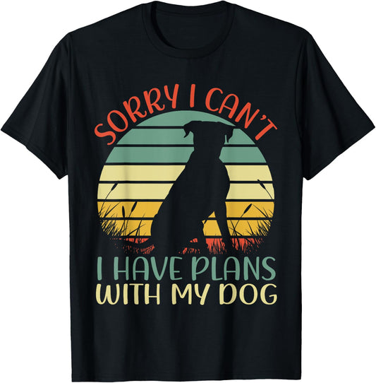 Sorry I can't I have plans with my dog Men Women Girls Kids T-Shirt - T-Shirt | Black