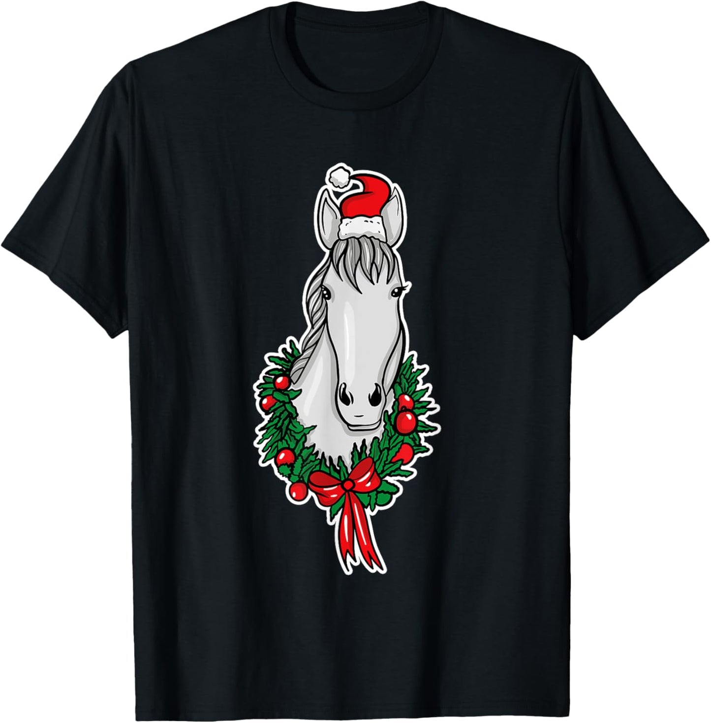 Funny Christmas Horse Lover Gifts Horse Rider Love Gift T-Shirt - T-Shirt | Black