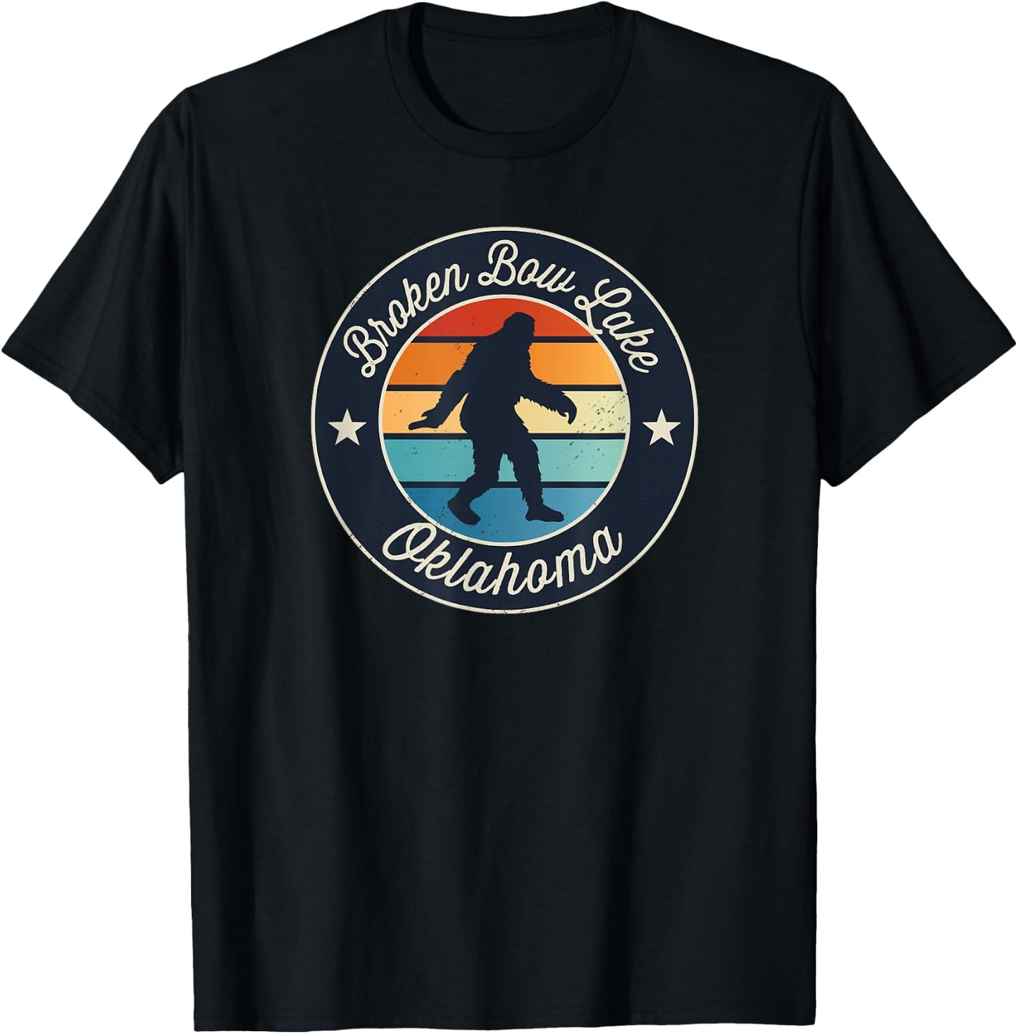 Broken Bow Lake Oklahoma Sasquatch Souvenir T-Shirt - T-Shirt | Black