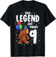 Bigfoot Birthday Party 9 Years Old Sasquatch Theme Boys T-Shirt - T-Shirt | Black