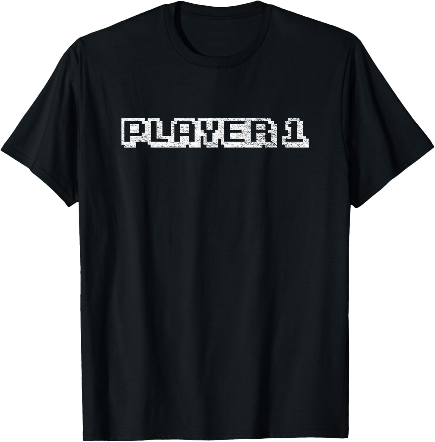 Player, 1 Player, 2 Two, 8 Bit, Suitable for Couples T-Shirt - T-Shirt | Black