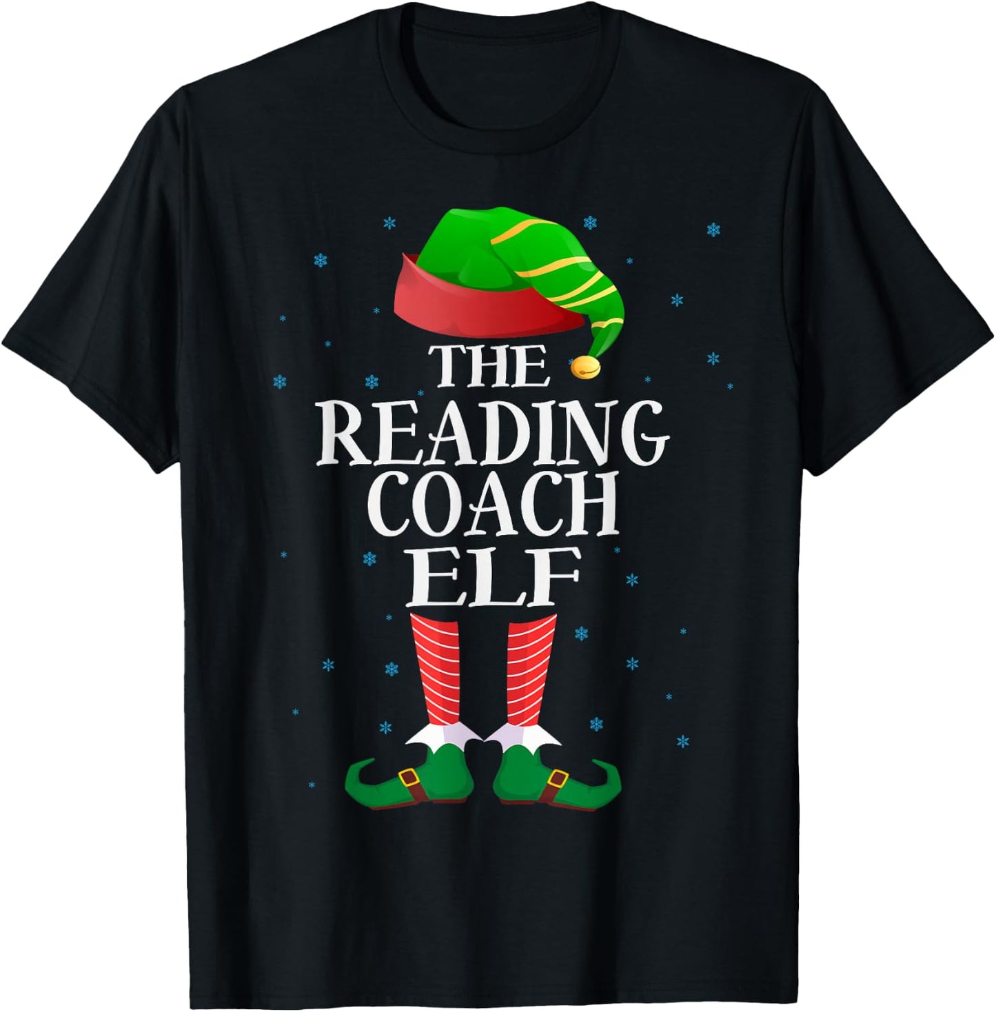 Reading Coach Elf Funny Matching Pajama Group Christmas T-Shirt - T-Shirt | Black