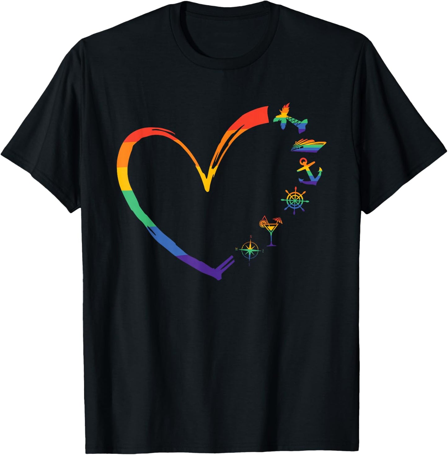 LQBTQ Gay Pride Cruise Outfit Rainbow Cruise Item No T-Shirt - T-Shirt | Black