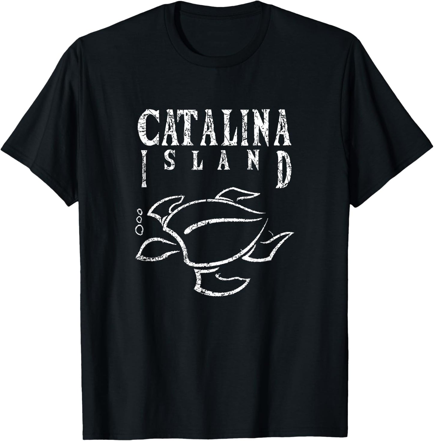 Catalina Island California, Sea Turtle, CA Beaches, Aquatic T-Shirt - T-Shirt | Black