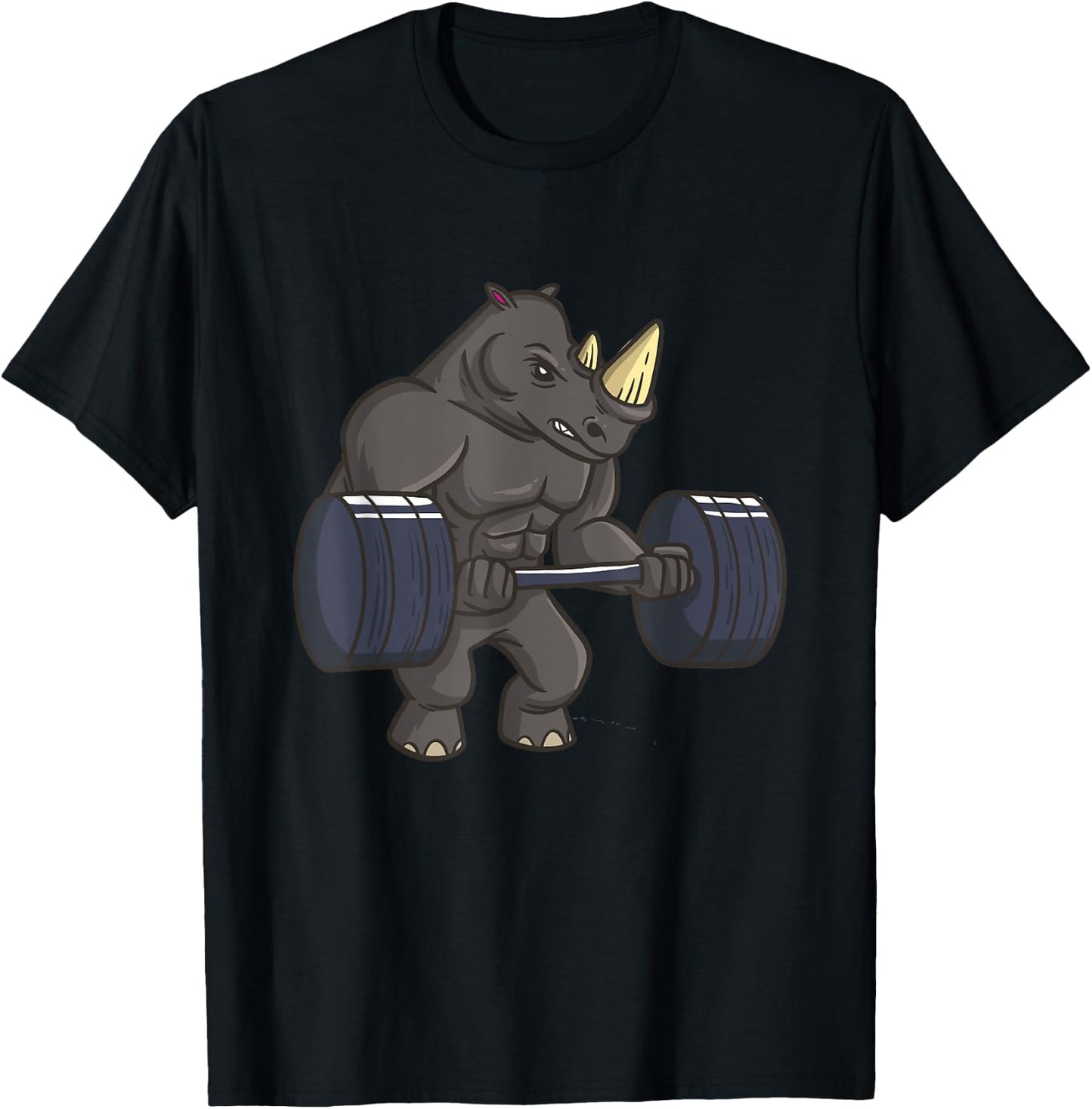 Rhinoceros Powerlifting Weightlifting Gym Rhino Lovers Gift T-Shirt - T-Shirt | Black